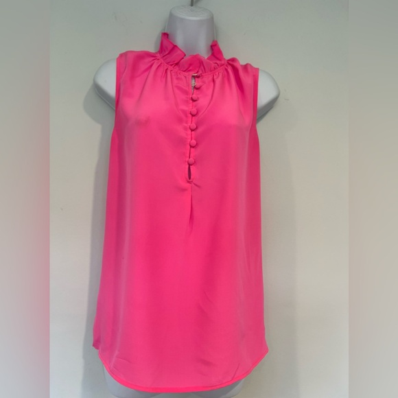 Lilly Pulitzer ⭐️SAMPLE⭐️ruffles Silk luxurious Top🔥RARE🔥 - Picture 3 of 14